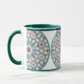 Maroon and Green Geometric Pattern Mug Mok (Links)
