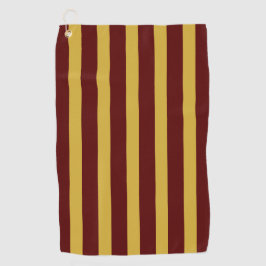 Maroon and Metallic Gold Vertical Striped Golfhanddoek