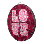 Maroon and Pink Vintage LOVE Romantic Design Dartbord (Voorkant Rechts)