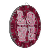 Maroon and Pink Vintage LOVE Romantic Design Dartbord (Voorkant Links)