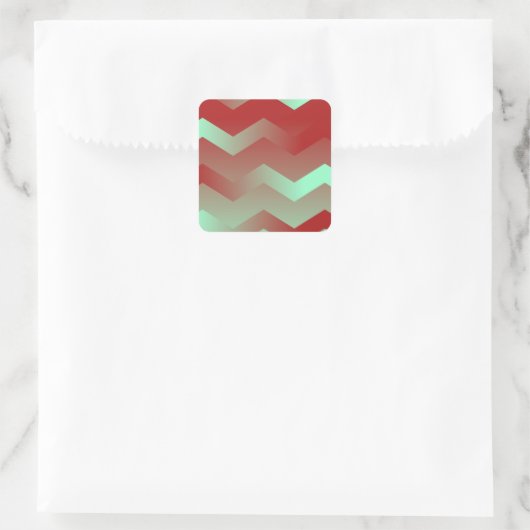 Maroon & Aqua Chevron Envelope Stickers (Tas)