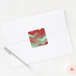 Maroon & Aqua Chevron Envelope Stickers