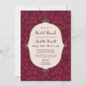 Maroon Autumn Bloemen Bruids Brunch Uitnodiging (Voorkant)