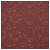 Maroon Background Graduation Cap Toss Stof (Swatch)