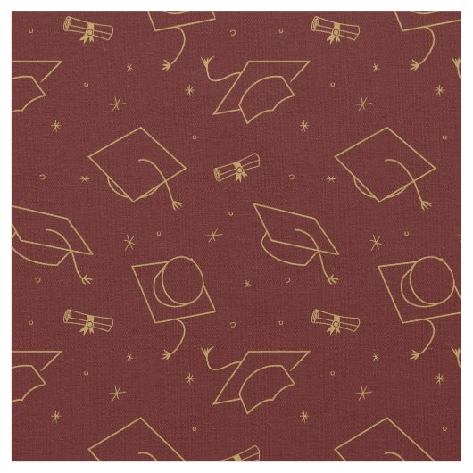 Maroon Background Graduation Cap Toss Stof (Close Up)