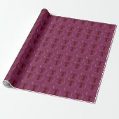 Maroon Baobab Boom Silhouet Inpakpapier (Uitgerold)