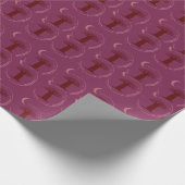 Maroon Baobab Boom Silhouet Inpakpapier (Hoek)