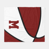 Maroon Basketball Team Kleurt kinder Sportkamer Fleece Deken (Voorkant (Horizontaal))