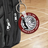 Maroon, Basketball Thmed Party Favors Sleutelhanger