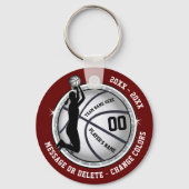 Maroon, Basketball Thmed Party Favors Sleutelhanger (Voorkant)