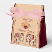 Maroon beige Indiase bruiloft olifanten sjabloon Bedankdoosjes (Voorkant Zijde)