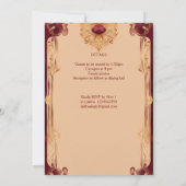 Maroon beige Indiase bruiloft olifanten sjabloon Kaart (Achterkant)