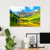 Maroon Bells, Aspen, Colorado Summer Landscape Poster (Thuiskantoor)