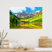 Maroon Bells, Aspen, Colorado Summer Landscape Poster (Keuken)