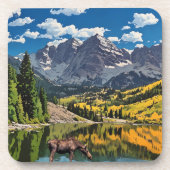 Maroon Bells Bier Onderzetter (Voorkant)