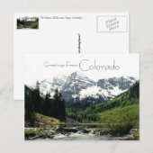 Maroon Bells bij Aspen, Colorado Briefkaart (Voorkant / Achterkant)