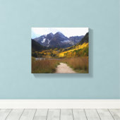 Maroon Bells Colorado Souvenir Canvas Afdruk (Insitu (Houten vloer))