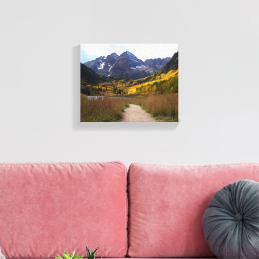 Maroon Bells Colorado Souvenir Canvas Afdruk (Insitu (Woonkamer))