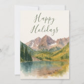 Maroon Bells Colorado Waterverf Vakantie Kaart (Voorkant)