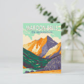 Maroon Bells Elk Mountains kunst Briefkaart (Staand voorkant)