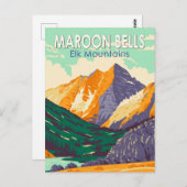 Maroon Bells Elk Mountains kunst Briefkaart (Voorkant / Achterkant)