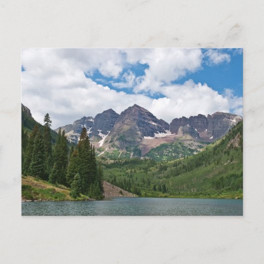 Maroon Bells en Maroon Lake Briefkaart (Voorkant)