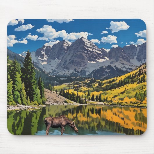 Maroon Bells en Moose Muismat (Voorkant)