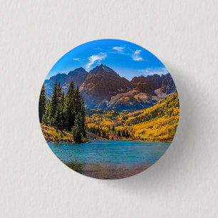 Maroon Bells in Aspen, Colorado Ronde Button 3,2 Cm