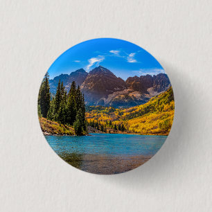 Maroon Bells in Aspen, Colorado Ronde Button 3,2 Cm