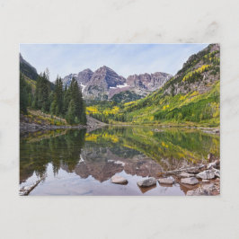 Maroon Bells in de herfst, Colorado Briefkaart