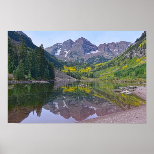 Maroon Bells in de herfst, Colorado Poster (Voorkant)