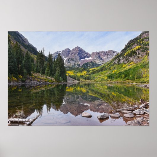 Maroon Bells in de herfst, Colorado Poster (Voorkant)