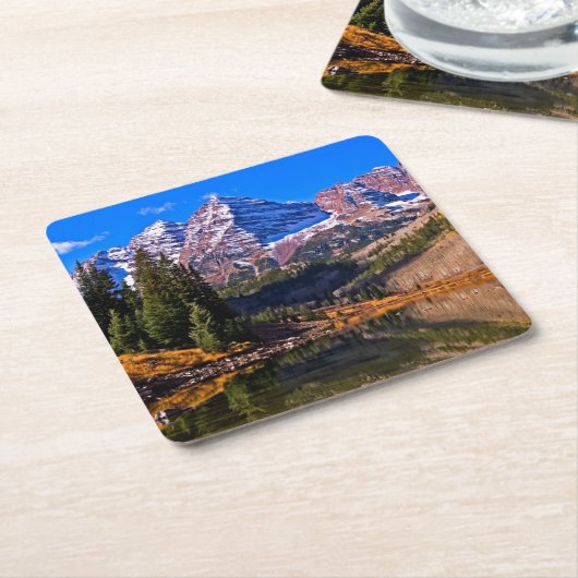 Maroon Bells Kartonnen Onderzetters (Schuin)