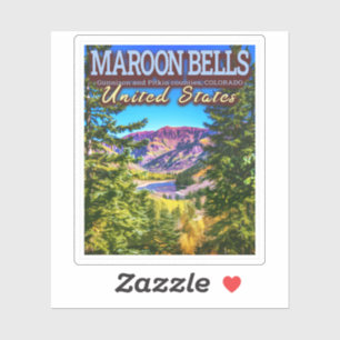 MAROON BELLS - MAROON LAKE - COLORADO US STICKER