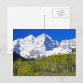 Maroon Bells met herfst espenbos. Briefkaart (Voorkant / Achterkant)