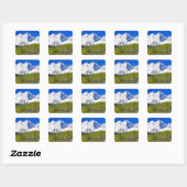 Maroon Bells met herfst espenbos. Vierkante Sticker (Vel)