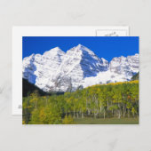 Maroon Bells met herfstespenbos. Briefkaart (Voorkant / Achterkant)