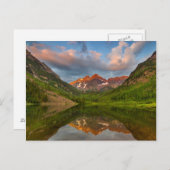 Maroon Bells reflecteert in Calm Maroon Lake 2 Briefkaart (Voorkant / Achterkant)