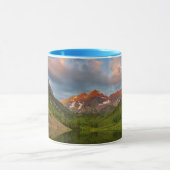 Maroon Bells reflecteert in Calm Maroon Lake 2 Mok (Midden)