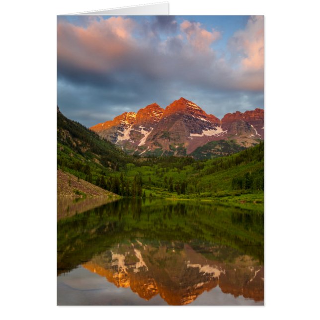 Maroon Bells reflecteert in Calm Maroon Lake 3 (Voorkant)