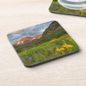 Maroon Bells reflecteert in Calm Maroon Lake Bier Onderzetter (Linkerzijde)