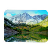 Maroon Bells reflecterend in Maroon Lake Magneet (Horizontaal)