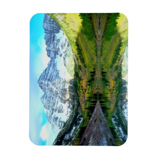 Maroon Bells reflecterend in Maroon Lake Magneet (Verticaal)
