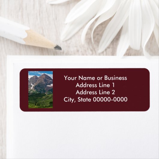 Maroon Bells retouradreslabel Etiket (Insitu)