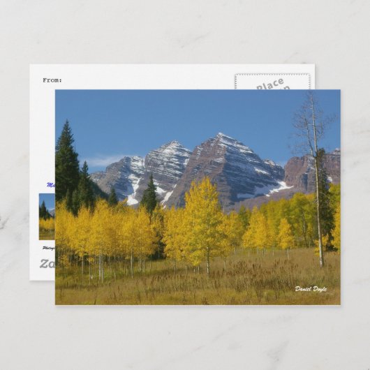 Maroon Bells Series #4, Autumn Reflection. Briefkaart (Voorkant / Achterkant)