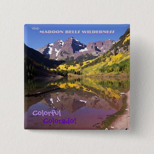 Maroon Bells  stijl Vierkante Button 5,1 Cm (Voorkant)