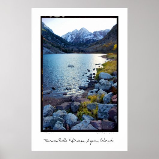 Maroon Bells & Stream, Aspen, Colorado Poster (Voorkant)