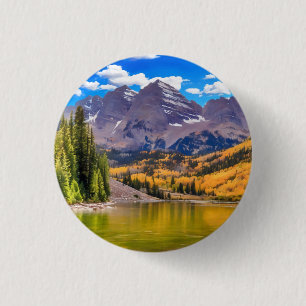 Maroon Bells Trucker Hat Ronde Button 3,2 Cm