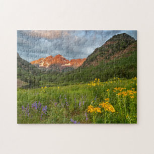 Maroon Bells weerspiegelen in het rustige Maroon L Legpuzzel