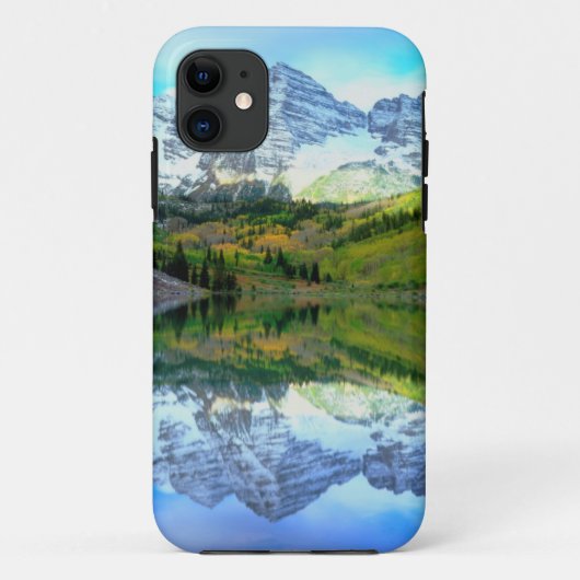 Maroon Bells weerspiegelend in Maroon Lake Case-Mate iPhone Case (Achterkant)